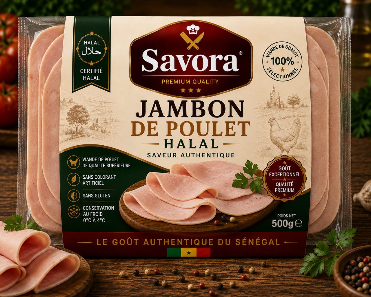 Jambon de poulet halal